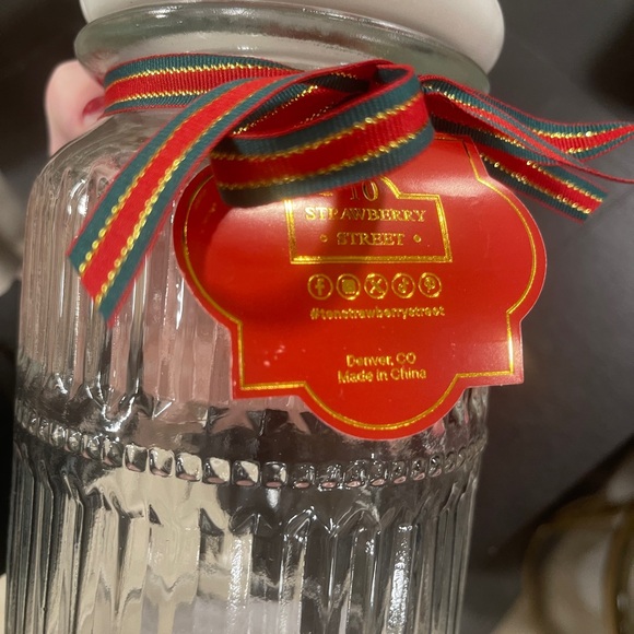 Christmas Cat in a Christmas Tree Ceramic Lid Glass Jar Canister NWT - Picture 6 of 7